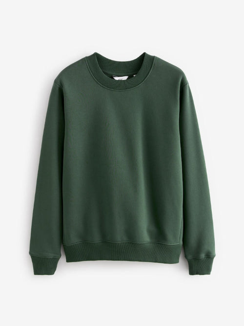 Khaki Green Rich Jersey Crew Sweatshirt