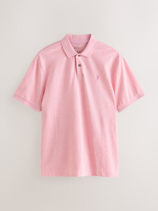 Bright Pink Regular Fit Short Sleeve Pique Polo Shir